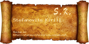 Stefanovits Kirill névjegykártya